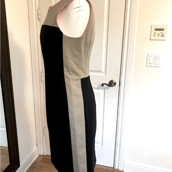 T TAHARI COLOR BLOCK SLEEVELESS SHEATH DRESS - Picture 3 of 6